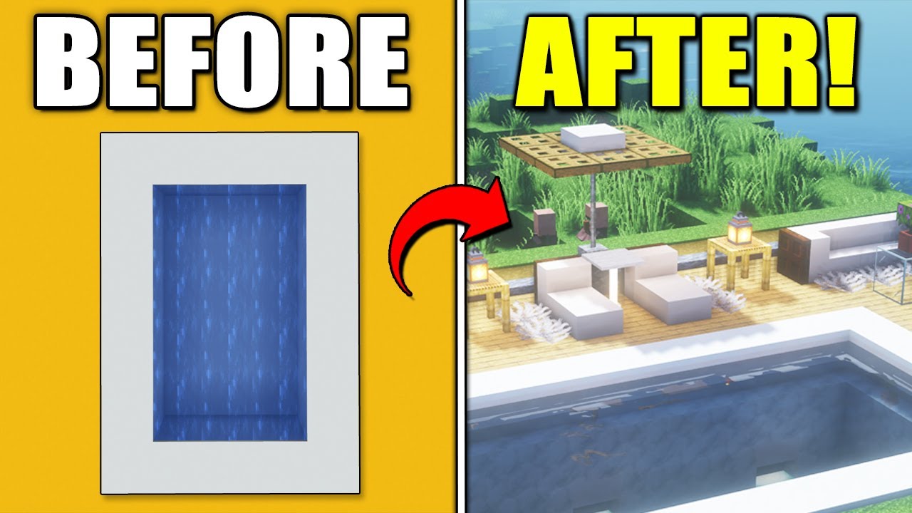 Minecraft Pool Build Hacks Ideas Youtube