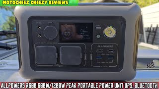 Allpowers R600 600w/1200w peak 299wh battery portable power unit pure sine, ups, bluetooth 100w USBC