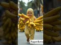 Baby walking with bananas wrapped in body 👁️👁️👅#bachha #shorts