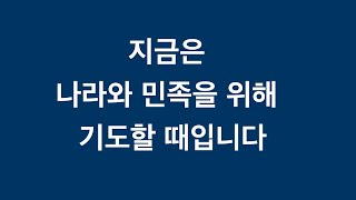 지금은 우리가 나라와 민족을 위해 기도할 때입니다, 왜 기도가 중요한지 성경적으로 신학적으로 역사적으로 살펴봅니다. 2030이 언제나 모본이었습니다.