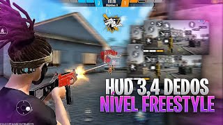 OS BRABOS!! 👾 TOP 4 MELHORES HUD 3,4 DEDOS FREESTYLE FREE FIRE| HUD COMPLETO!