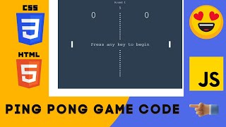 Ping Pong Game Code | Pong Game With JavaScript