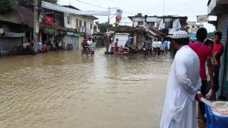 ফুলগাজী বাজারে পানির দৃশ্য