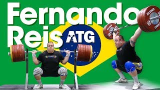 Fernando Reis (Brazil 🇧🇷) 170kg Hang Snatch 305kg Back Squat Session 2017 Worlds