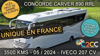 Présentation CONCORDE CARVER 890 RRL 3500 Kms _ bureaux, salon en U *DISPO* 409 900 €