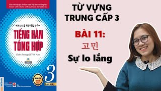 Bài 11: 고민 SỰ LO LẮNG | Từ Vựng Tiếng Hàn Tổng Hợp Trung Cấp 3