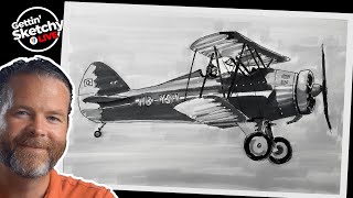 How to Draw a Plane - Live Drawing Exercise - Ink with Markers