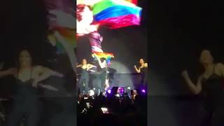 Camila waving LGBT flag NBTS tour
