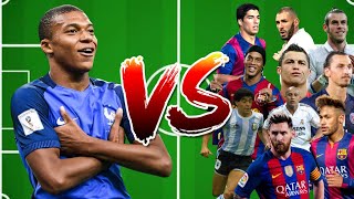 MBAPPE 🆚 17 LEGENDS 🔥 - (Messi, Ronaldo, Neymar, Ronaldinho...) - Football Comparison
