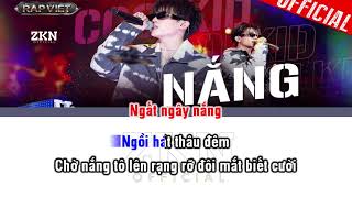 Karoke NẮNG - Coolkid | Beat Chuẩn | ZKN Music