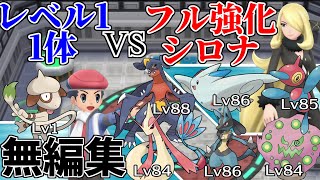 【無編集】レベル1ドーブル1体でフル強化シロナを倒す【ポケモンBDSP】