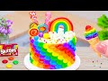 Skittles Lollipop Candy With Rainbow Cake 🍭😍 How To Make Petite Buttercream Cake 🌺🍫 Petite Mastery