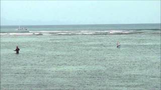 Fishermen in Sanu Beach waters, Bali, Indonesia