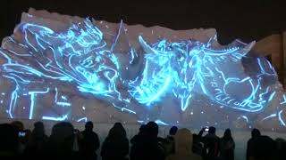 FF14プロジェクションマッピング　札幌雪まつりin2018