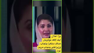 بڑا اعلان ایک لاکھ نوکریاں صاف ستھرا پنجاب وزیراعلی پنجاب مریم نواز Shohrattv#news