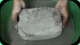 Thick Blocks of Pure Cement Crumbling in 💦 \u0026 Paste Mixing/Playing ASMR #709 (ov)