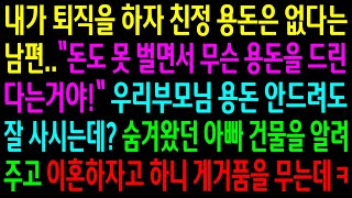 (실화사연)내가 퇴직을 하자 친정 용돈은 없다는 남편..숨겨왔던 아빠 건물을 알려주고 이혼하자고 하니 게거품을 무는데[신청사연][사이다썰][사연라디오]