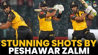 Stunning Shots By Peshawar Zalmi | Lahore Qalandars vs Peshawar Zalmi | Match 33 | HBL PSL 8 | MI2A