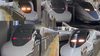 山陽新幹線　博多駅(700系Rail star☆)入線、発車芸🚄