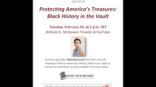 Protecting America's Treasures: Black History in the Vault  (broadcast 2015 Feb. 24)