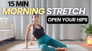 15 MIN MORNING HIP STRETCH || Open Your Body & Release Tension (Yoga With Nancy)
