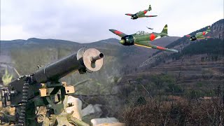 日軍戰鬥機輪番轟炸，村民架起重機槍，一怒之下射落日軍戰鬥機，驚呆日軍大佐！