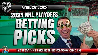 NHL PLAYOFFS BETTING PICKS  | PROFESSOR MJ'S PREDICTIONS FOR TONIGHT! (April 26th) #nhlpickstoday