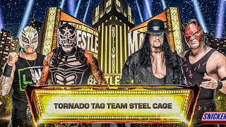 Penta And Rey Mysterio Vs Brothers of Destruction - Steel Cage Tornado Tag Team Match  Wrestlemania