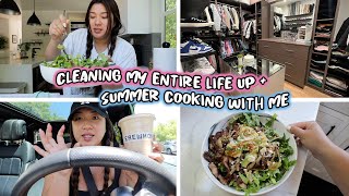CLEANING MY ENTIRE LIFE UP + summer cooking with me!!