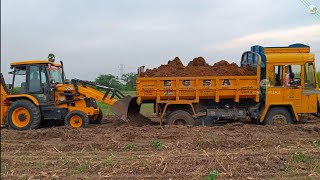 Jcp pushing Truck from heavy bulging mud | jcb power video