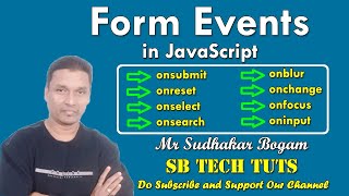 Form Events in JavaScript | Events | JavaScript | CLASS-47 | Telugu | Web Technology