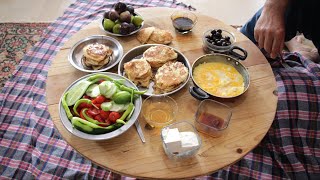 Homemade Pancakes on Wood Stove // Rural Life Cookings