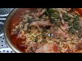 강호동이 극찬한 파삼탕면🥘 솥뚜껑에 보글보글 samgyeopsal ramen cooked with crock pot