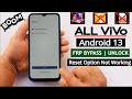 All Vivo Android 13 FRP Bypass/Unlock Without PC - Reset Not Working - No Pin Lock Sim Card 2024