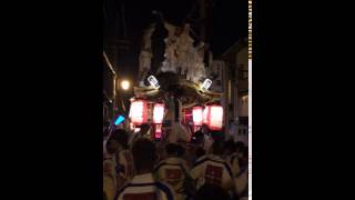 平成27年7月13日 平野郷杭全夏祭り 西脇組 宮入曳行時間待ちヨイヨイ