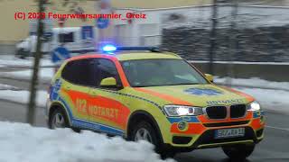 KTW 2 + RTW 1 + NEF + RTW 2 RA Greiz + HgruKw Polizeiinspektion Greiz