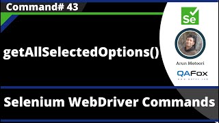 getAllSelectedOptions() Command - Selenium WebDriver