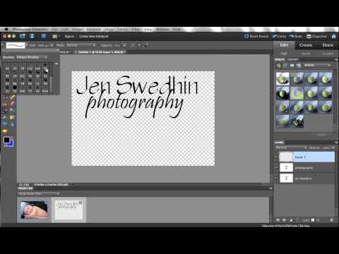 Creating and using watermarks in Photoshop Elements Creating and using watermarks in Photoshop Elements
