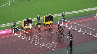 [4K] 2021田島直人記念陸上 男子110mH 予選1組 横地大雅1st