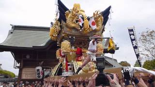 曽根天満宮　国恩祭　宵宮　中筋西　随身門前　屋台差し上げ　その１