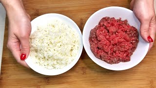 DO YOU HAVE RICE AND MINCED MEAT? TRY TO MAKE THIS EASY AND FAST RECIPE asmr