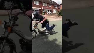 Zebretta moped on the road super fast bike and amazing stunts