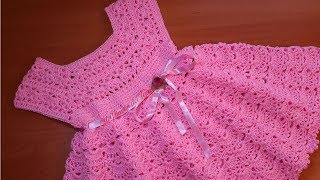 Como Tejer Vestido Para Bebe Tejido A Crochet 0 A 3 Meses Tutorial Paso A Paso