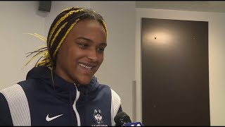 UConn's Aaliyah Edwards reacts to win over Baylor | Full Interview