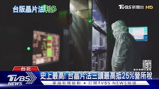 史上最高! 台晶片法三讀最高抵25%營所稅｜TVBS新聞 @TVBSNEWS01