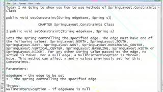Java Programming Tutorial -SpringLayout.Constraints-12- public void setConstraint(String edgeName, S