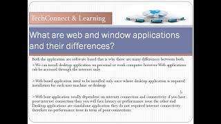 What are web and window applications and their differences?