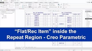 03 - Flat Rec Item in Repeat Regionin Creo Parametric