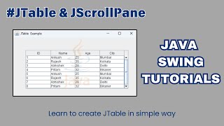 Java Swing Tutorials | JTable in java | Create simple JTable & JScrollPane in java using Notepad