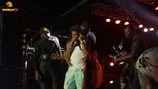 Moment a fan pushed Bella off the stage at Seyi Vibes concert last night